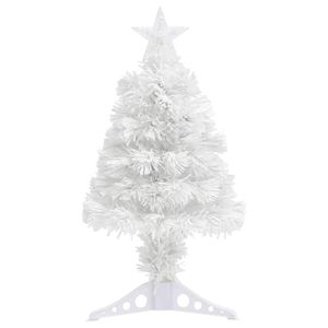 vidaXL Künstlicher Weihnachtsbaum mit LED Weiß 64 cm Glasfaser