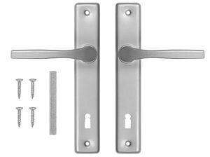 ADGO® Türknauf 72 mm Schlüsselschloss Silber mit links Rechts Rechteckige Rosette