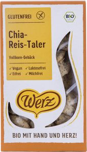 Werz Chia Kokos Taler Reis Vollkornkekse glutenfrei -- 125g Werz Chia Kokos Taler Reis Vollkornkekse glutenfrei -- 125g