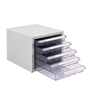 ADB Schubladencontainer aus Metall, 5 Schubladen, 27,3 x 25,5 cm (B x H), pulverbeschichtet