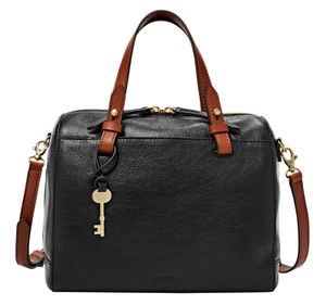 FOSSIL Leder Umhängetasche Handtasche Rachel Satchel Black schwarz braun