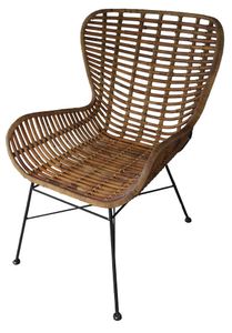 SIT Möbel Armlehnstuhl | Sitzschale Rattan natur | Gestell Metall | B 60 x T 70 x H 88 cm | 05325-04 | Serie RATTAN