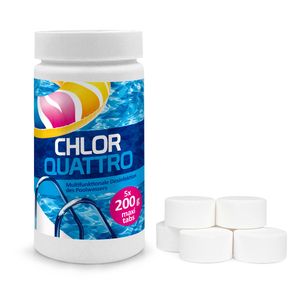 Chlortabletten für Pool 200g - Multitabs Pool 3 in 1 - Desinfektion Chlorung Pool - Pool Chemie - Pflege für Schwimmbad - 1 kg