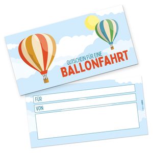 itenga Geschenkgutschein Ballonfahrt - Gutschein zum Ausfüllen Karte