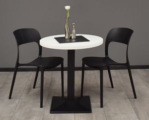 Bistrotisch rund Elanur 70 cm schwarz matt/weiß matt lack 14588