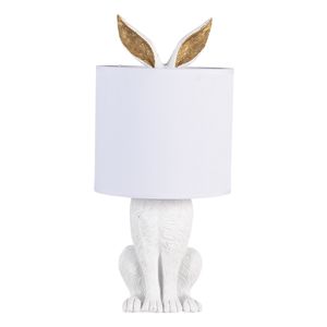 Clayre & Eef 6LMC0013W Stolná lampa Rabbit Ø 20x45 cm Biely plast