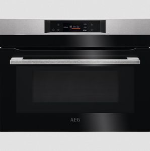 AEG Einbau-Kompaktbackofen Microwave & Grill / Mikrowelle / Emaille-Beschichtung / Edelstahl mit Antifingerprint KMK721880M