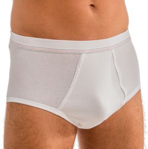 HERMKO 3248 Herren Slip aus 100% Baumwolle mit Eingriff Doppelripp; kochfest, Größe:D 6 = EU L, Farbe:weiß