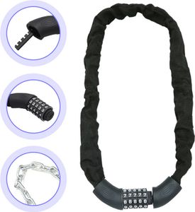 Jopassy Fahrradschloss Zahlencode 6mm Stahlkettenglieder 5-stelliges Zahlenschloss  Fahrrad Schloss E-Bike Motorradschloss Kettenschloss, 120cm