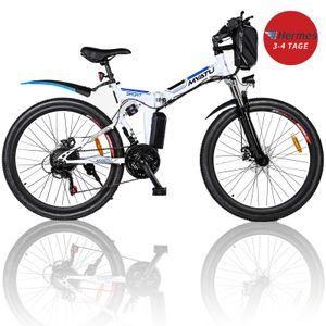 Myatu Elektrofahrrad 26 Zoll E-Bike für Damen Herren, Mountainbike mit 36V 10,4AH Akku und Shimano 21-Gang