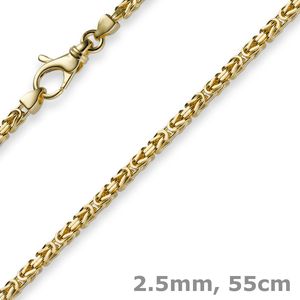 2,5mm Kette Halskette Königskette aus 750 Gold Gelbgold 55cm Uni Goldkette