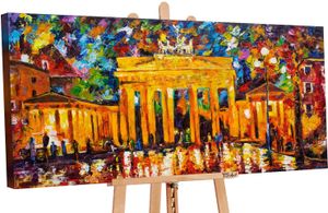 YS-Art Gemälde für das interieur, Leinwand auf Keilrahmen, "Brandenburger Tor" PS 076 (160x80 cm)