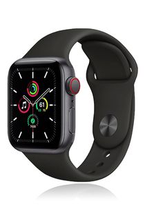 Apple Watch SE Smartwatch (schwarz, 44mm, Sportarmband, Aluminium-Gehäuse, LTE)