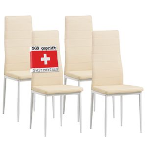 Albatros Stoličky do jedálne MILANO 4ks, béžová - Čalúnené stoličky s poťahom z imitácie kože, moderný štýlový dizajn k jedálenskému stolu - kuchynská stolička alebo stolička do jedálne s vysokou nosnosťou do 110 kg
