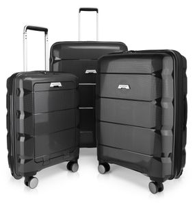 HAUPTSTADTKOFFER - Britz - sada 3 kufrů na kolečkách sada pojízdných kufrů cestovní kufr rozšiřitelný, TSA, 4 kolečka, (S, M a L), černá barva