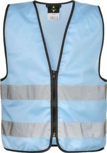 Korntex KWRX | Kinder Safety Vest for Kids with Zipper EN1150 - Farbe: Sky Blue - Größe: XXS (3/4 years)