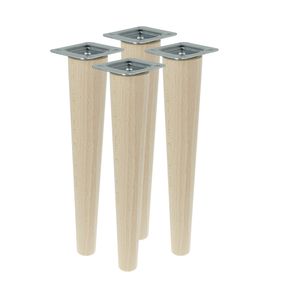 Möbelfüße 45 cm Höhe Holzfüße gerade aus Buche Holzmöbelfüße Tischbeine Möbelbeine Holz Schrank Beine Kegel 4 Stück