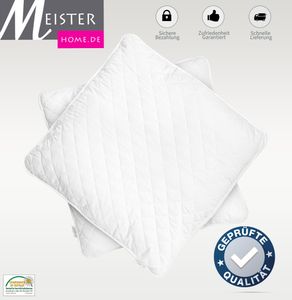 Meisterhome® Soft Touch Kopfkissen 2er Set - Mikrofaser, Allergiker geeignete Kissen  Weiß -  80 x 80 cm - 1200Gr.