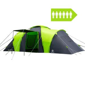 Campingzelt Peme Bojan 6 mit Tragetasche - Schnellaufbauzelt mit Innentaschen & Lampenhalter für 6 Personen Grün