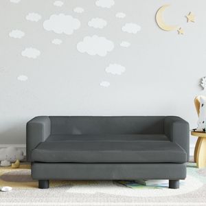 Design New Kindersofa mit Hocker Dunkelgrau 100x50x30 cm Samt"Cloris mall" - Grau