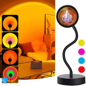4 in 1 Sonnenuntergang Projektor Regenbogen Lampe USB LED Nachtlicht für Home Party Atmosphäre Deko