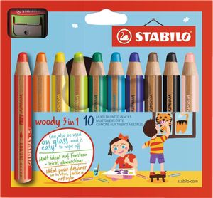 STABILO multi-talentová ceruzka drevitá 3 v 1, 10 ks vrátane orezávača