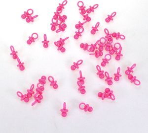 48 Schnuller 2,8x1,5cm Streudeko Taufe Geburt Baby Deko Tischdeko, Farbe:rosa