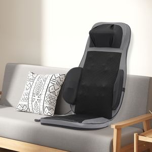 Massage-Sitz, Kompressionsmassage Sitz, Rückenmassagegerät mit Wärme, Massage von Nacken, Schultern, Grau