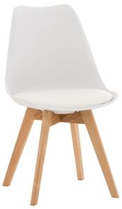 CLP Stuhl Linares Kunstleder Stoff Samt, Farbe:weiß, Material:Kunststoff