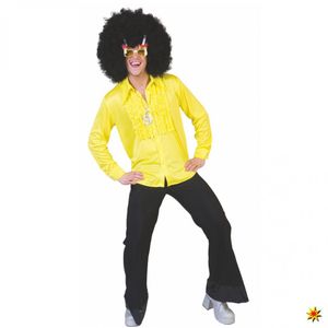 Rüschenhemd Hemd 70er Jahre Karneval Disco gelb 52-54