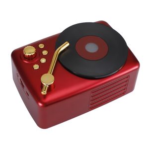 drahtlose Bluetooth-kompatible 5.0 wiederaufladbare Vintage-Gramophon-Lautsprecher Musik Player-Rot