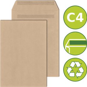 25 x Versandtaschen Briefumschläge DIN C4 selbstklebend 229x324mm Braun