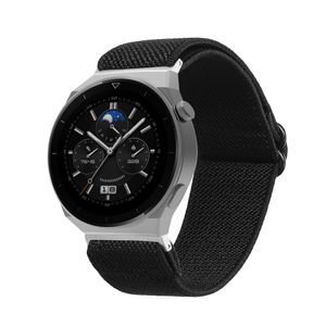 kwmobile Armband kompatibel mit Huawei Watch GT3 46mm / Watch GT3 Pro 46mm - Nylon Fitnesstracker Sportarmband Band in Schwarz - Innenmaße von 14 - 22 cm