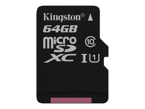 Kingston microSDXC Class10 UHS-I Single Speicherkarte ohne Adapter | 64GB