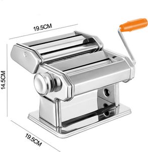 SWANEW Manuelle Nudelmaschine Edelstahl Pastamaker Nudeltrockner, Linguineaufsatz für Spaghetti, Lasagne, Tagliatelle Silber