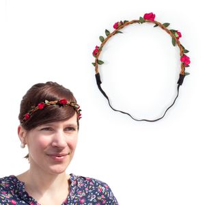 Oblique Unique Blumen Haarband Stirnband Haarschmuck Bohemia Kopfschmuck - rot