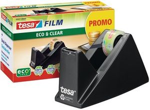 tesa Tischabroller Eco & Clear + tesa Film Eco & Clear schwarz SPARPACK!