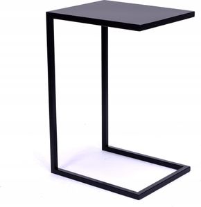 Beistelltisch C-Form, Sofatisch Kaffeetisch Couchtisch mit Metallgestell, Laptoptisch für Kaffee und Laptop, Schwarz, 33 x 40 x 60 cm