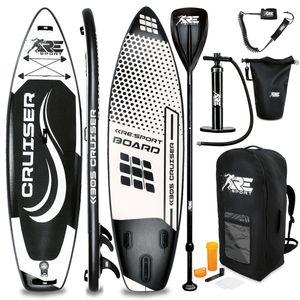 RE:SPORT® SUP Board 305cm Schwarz aufblasbar Stand Up Paddle Set Surfboard Paddling Premium