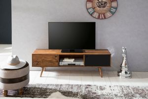 TV Lowboard REPA 140 cm Massiv-Holz Sheesham Landhaus 2