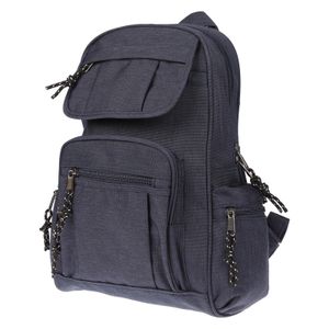 Christian Wippermann modischer leichter großer City Damen Rucksack mit vielen Fächern Taschen für Freizeit Uni Reisen Job Nylon Wasserfest blau