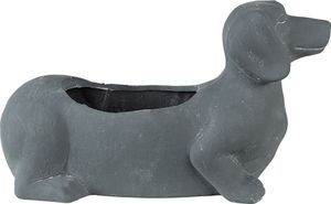 Clayre & Eef Innenblumentopf Hund 30x12x16 cm Grau Stein