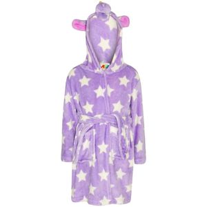 Kinder Mädchen 3D Tier Einhorn Lilac Sterne Kapuze Dressing Gown Bademäntel 140