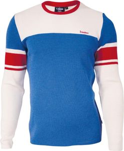 Ivanhoe Wollpullover Retro-POW blau Rundhals-blau
