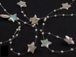 10m creme Sterne Perlenband Perlenkette Perlengirlande Perlenschnur Weihnachten Advent Deko Perlen Tischdeko Meterware