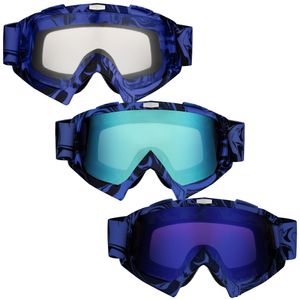 Motocross Brille blau mit blauem Glas