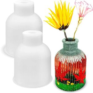 2 Stück Vase Silikonform Epoxidharz Formen Moulds, Blumenvase Silikonformen, Vase Resin Gießform, für Vasen Dekorativen Ornamenten