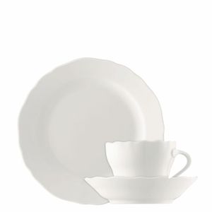 Hutschenreuther Maria Theresia Papillon kávová súprava, šálka na kávu, podšálka, tanier na raňajky, porcelán, biela, 18 ks, 18735