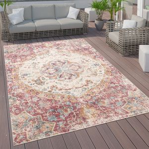 In- und Outdoor-Teppich, Kurzflor Mit Orient Design In versch. Farben und Größen Grösse 160 cm Rund
