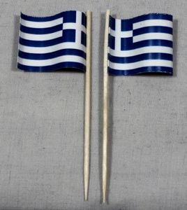 Party-Picker Flagge Griechenland Papierfähnchen in Spitzenqualität 25 Stück Beutel